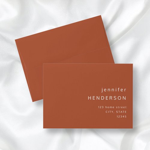 Terracotta Modern Minimalist Typography  Envelope