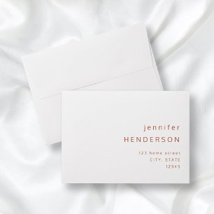 Terracotta Modern Minimalist Typography White Envelope