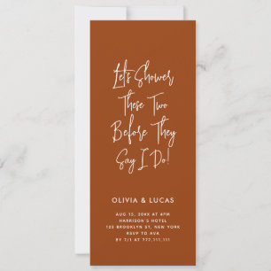 Terracotta Modern Script Couples Shower Invitation