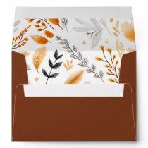 Terracotta Modern Script Elegant Fall Wedding Envelope