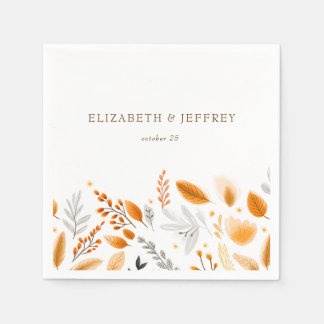  Terracotta Modern Script Elegant Fall Wedding Napkins