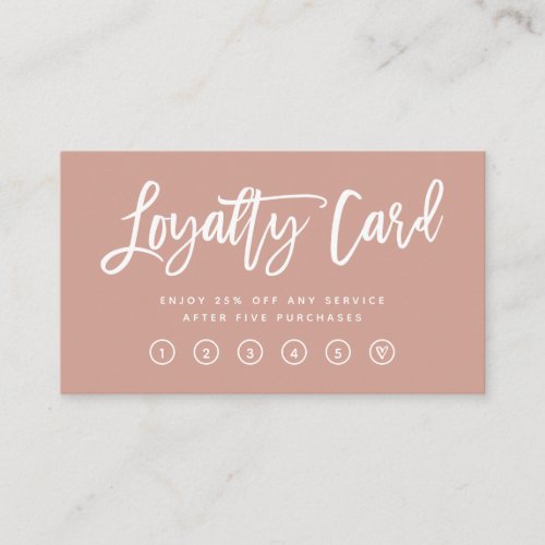 Terracotta Modern Script Loyalty Card