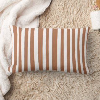 Terracotta Modern Stripes Minimalist  Lumbar Pillow