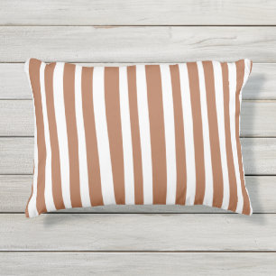 Terracotta Modern Stripes Minimalist Outdoor Pillow