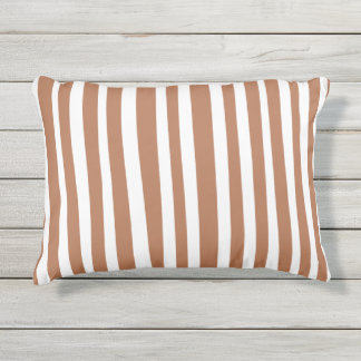 Terracotta Modern Stripes Minimalist  Outdoor Pillow