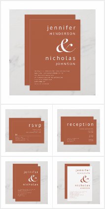 Terracotta Modern Typography Minimalist Wedding