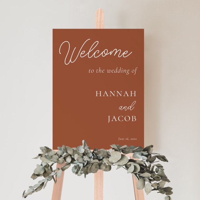 Terracotta Modern Wedding Welcome Sign (Creator Uploaded)