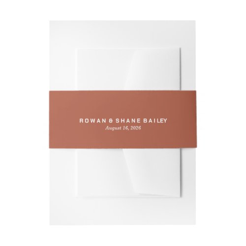 Terracotta Monogram Wedding Belly Band