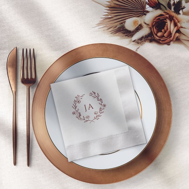  Terracotta Monogram Wedding Napkins (Creator Uploaded)