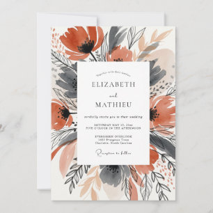 Terracotta Moody Autumnal Wedding Invitation