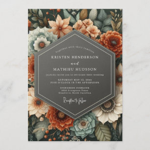 Terracotta Moody Desert Wedding Invitation