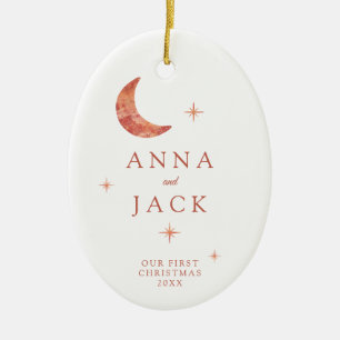 Terracotta Moon First Christmas Photo Ornament