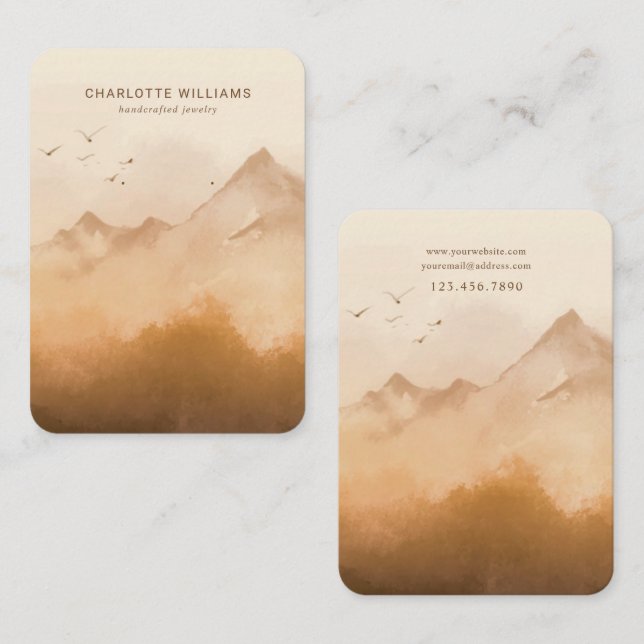 Terracotta Mountain Custom Jewelry Card (Front/Back)