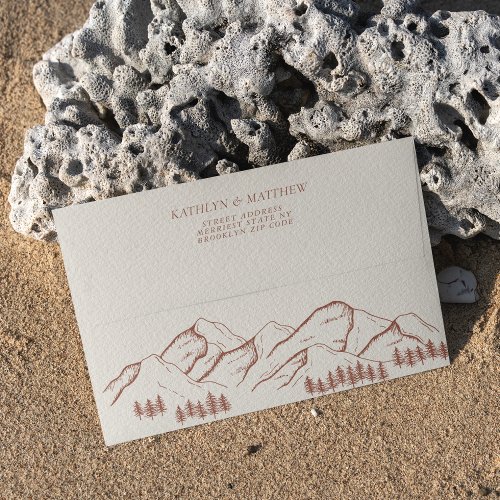 Terracotta Mountain Pine Tree Outdoor Wedding Envelope