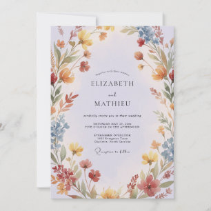Terracotta Mustard Wildflower Wedding Invitation