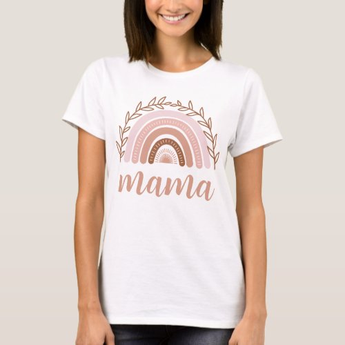 Terracotta Muted Tones  Boho Rainbow Mama T_Shirt