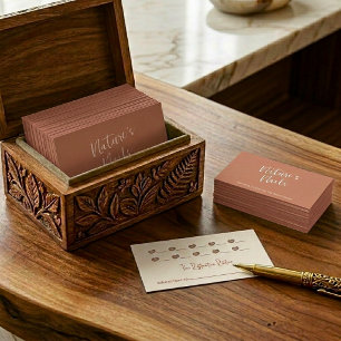 Terracotta Nail Boutique Customer Loyalty Tracker Business Card
