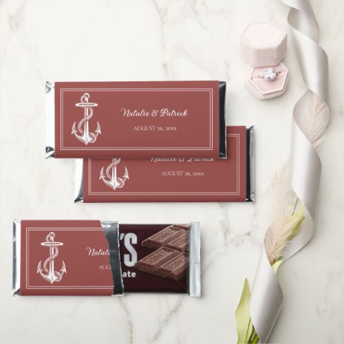 Terracotta Nautical Anchor Hershey Bar Favors