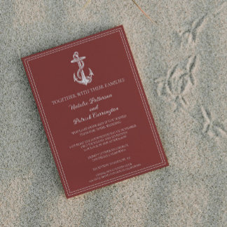 Terracotta Nautical Anchor Wedding Invitation