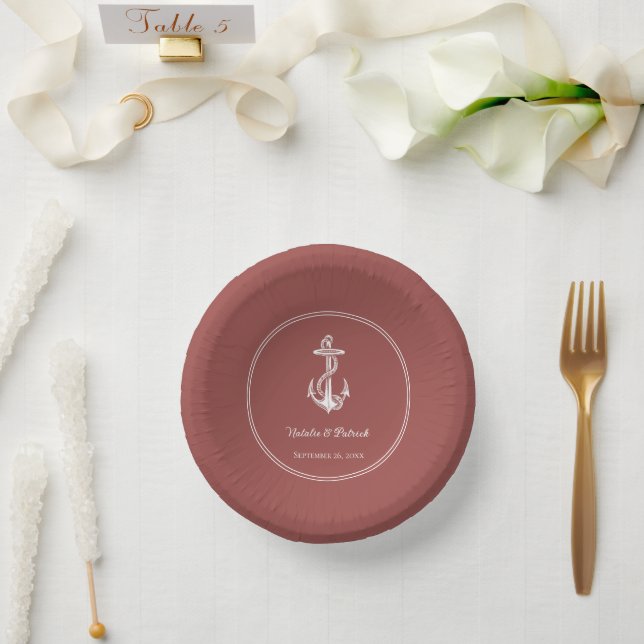 Terracotta Nautical Anchor Wedding Paper Bowls (Wedding)