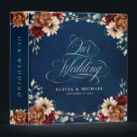 Terracotta Navy Blue Burgundy Geometric Wedding  3 Ring Binder<br><div class="desc">Elegant Navy blue,  Terracotta ,  Orange earthy floral theme wedding binder featuring elegant bouquet of Navy blue,  Terracotta color roses peonies  and green eucalyptus leaves. Please contact me for any help in customization or if you need any other product with this design.</div>