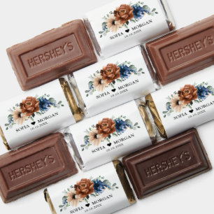 Terracotta Navy Blue Greenery Geometric Wedding Hershey's Miniatures