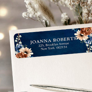 Terracotta Navy Blue Greenery Geometric Wedding La Label