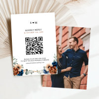 Terracotta Navy Blue Greenery Geometric Wedding