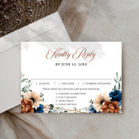 Terracotta Navy Blue Greenery Geometric Wedding
