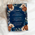 Terracotta Navy Blue Greenery Wedding Details Encl