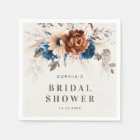Terracotta Navy Blue Pampas Grass Bridal Shower