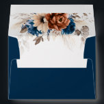 Terracotta Navy Blue Pampas Grass Rustic Wedding Envelope<br><div class="desc">Elegant Navy blue,  Terracotta ,  Orange earthy floral theme wedding Invitation envelope featuring elegant bouquet of Navy blue,  Terracotta color roses peonies  and eucalyptus leaves. Please contact me for any help in customization or if you need any other product with this design.</div>