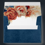 Terracotta Navy Blue Rust Flowers and Pampas Grass Envelope<br><div class="desc">Terracotta and navy blue floral elegant boho envelopes</div>