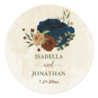 terracotta navy floral wedding