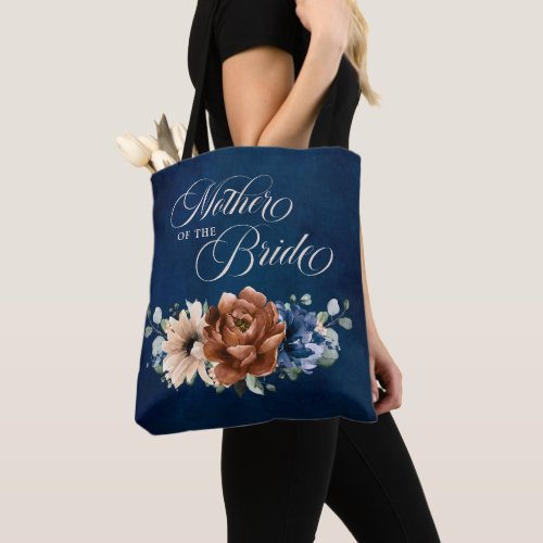 Terracotta Navy Greenery Mother of the Bride Tote Bag