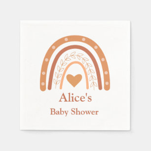 Terracotta Neutral boho rainbow Baby Shower Napkins