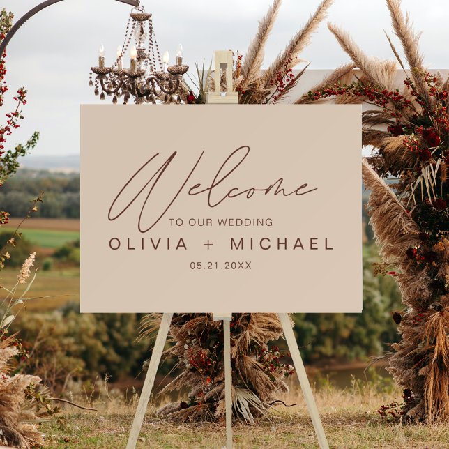 Terracotta Neutral Boho Themed Wedding Foam Board (Creator Uploaded)