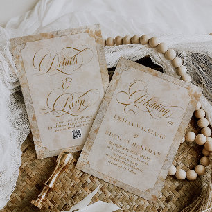 Terracotta Neutral Old Money Wedding Invitation