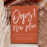 Terracotta new plan wedding change the date