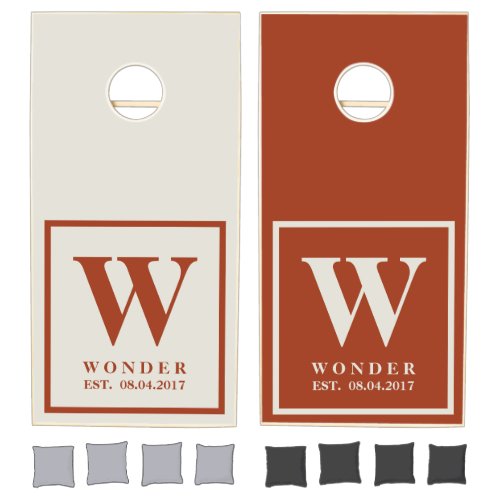 Terracotta Newlywed Monogram Game