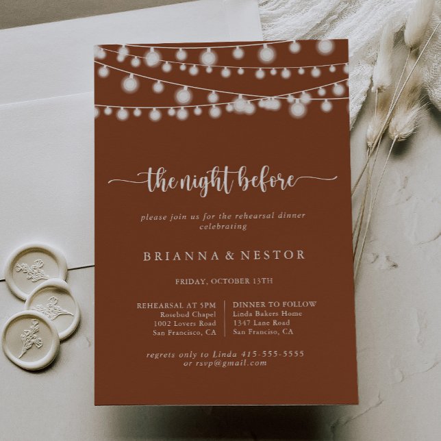 Terracotta Night Before Rehearsal Dinner  Invitation (Creator Uploaded)