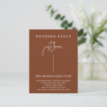 Terracotta Nothing Fancy Just Love Wedding  Postcard