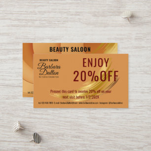 Terracotta Ocher Beige Gold. Business Accessories Discount Card