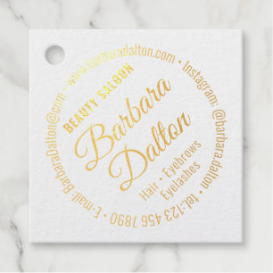 Terracotta Ocher Beige Gold Foil Favor Tags