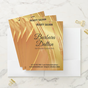 Terracotta Ocher Beige Gold Gift Certificates Pocket Folder