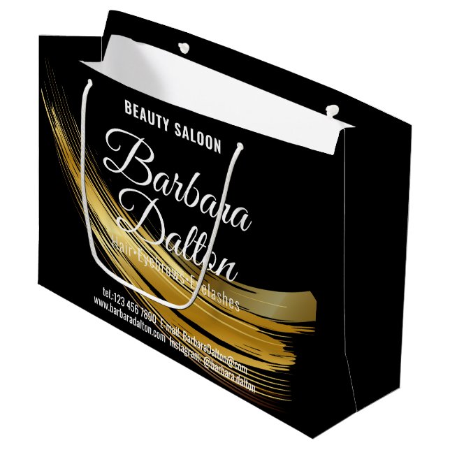 Terracotta Ocher Beige Gold Large Gift Bag (Front Angled)