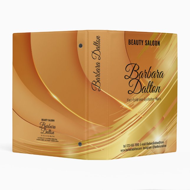 Terracotta Ocher Beige Gold Mini Binder (Background)