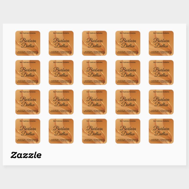 Terracotta Ocher Beige Gold Square Sticker (Sheet)
