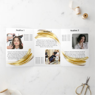 Terracotta Ocher Beige Gold Tri-Fold Card