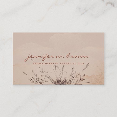 Terracotta Oil Boho Chic Flower Business Card